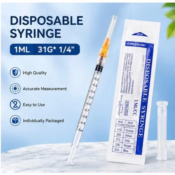 bac water and insulin needles How Much Bac Water for 10mg Retatrutide? Doctor's Mixing Guide main image 1