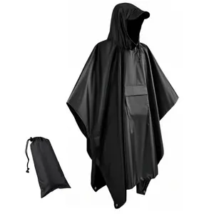 Unisex Waterproof Raincoat with Hood and Zipper, Reusable Hiking Rain Poncho with Pockets, Adult Size, Ideal for Men & Women, Rainproof