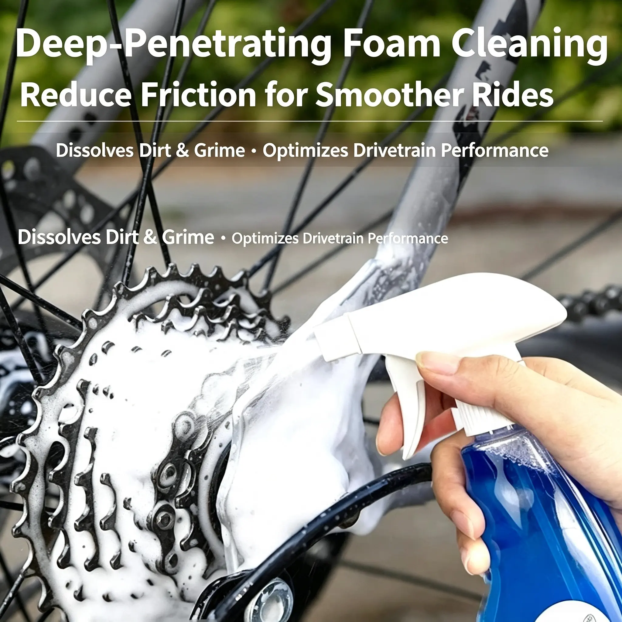 Bike Chain Cleaner Kit - 500ml Deep Cleaning Degreaser, Rust Protection, Easy-Use Functional Universal Fit Bicycle Maintenance Set for Mountain Biking, Reduces Chain Resistance, Improves Riding Smoothness