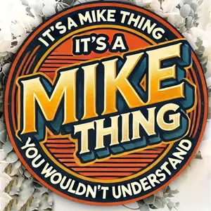 1pc Retro Aluminum Metal Sign Wall Art Vintage Metal Sign - "It'S a Mike Thing" - Durable, Easy to Hang, Versatile Indoor & Outdoor Decor for Home, Bar, Cafe, Gym, Garage, Restroom - Vintage Garage Signs - 8x8 inches