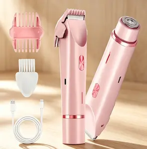 Women's 2-in-1 Cordless Electric Bikini Trimmer - Dual Head Shaver, IPX7 Waterproof Wet Dry Grooming Tool, End-of-Year Teacher Gift for Face & Underarms Care