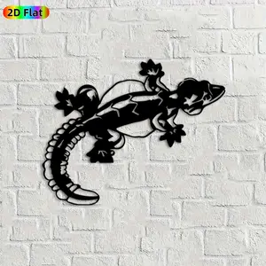 1pc Gecko Metal Wall Art, Vivid Gecko Statue Mural, Ideal Gift for New Year, Easter, Reptile Decor Enthusiasts, Weather-Resistant Metal Wall Decor Wall Sculptures, Perfect for Patio Wall & Garden Fence Gecko Enthusiasts