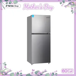 Upstreman 11.6 Cu.Ft. Double Door Refrigerator in Stainless Steel with Large Capacity Top Freezer, Frost Free, Adjustable Thermostat Control, Apartment Refrigerator with Freezer, ENERGY STAR, Stainless-BD116 garage  fridge