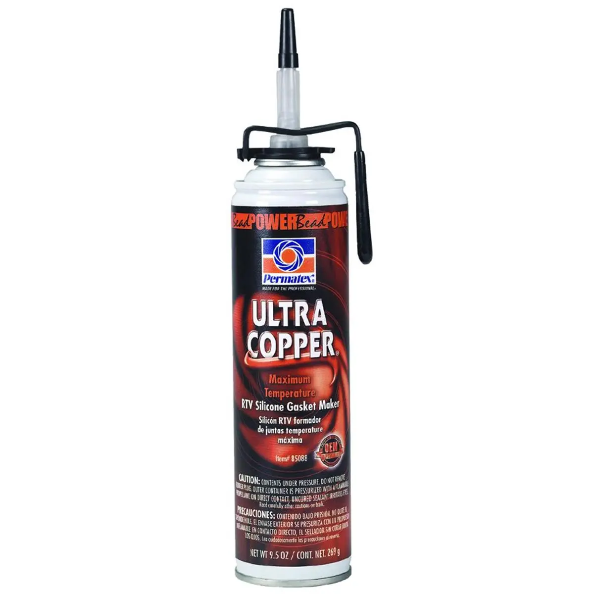 Permatex 230-81878 #101 Ultra Copper Maximum Temp Gasket Maker, 3oz, Oil Resistant, 3x More Oil Resistant Than Conventional Silicones, 8x More Flexible, 700.0 F High-Temp Seals, Sealing Solution for DIY Projects, Temperature Range