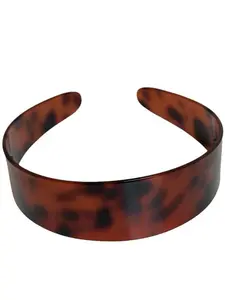New Acrylic Leopard Print Headband with Teeth Anti-Slip Wide Band, Elegant Hair Accessory, Fashionable Headwear for Women