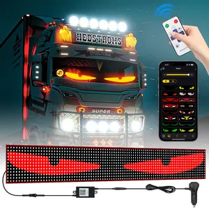 Decorative Eye Lights, for Front Mirror, LED, Dynamic Display, App and Remote Control, Suitable for Trucks, Vans and Buses, Universal Decorative Eye Lights, Can Be Customized with DIY Text