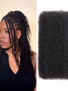 18-22 Inch African Curly Synthetic Hair Braid Extensions, Medium Length Afro Twist Braids, Durable and Fade Resistant, All Seasons Use
