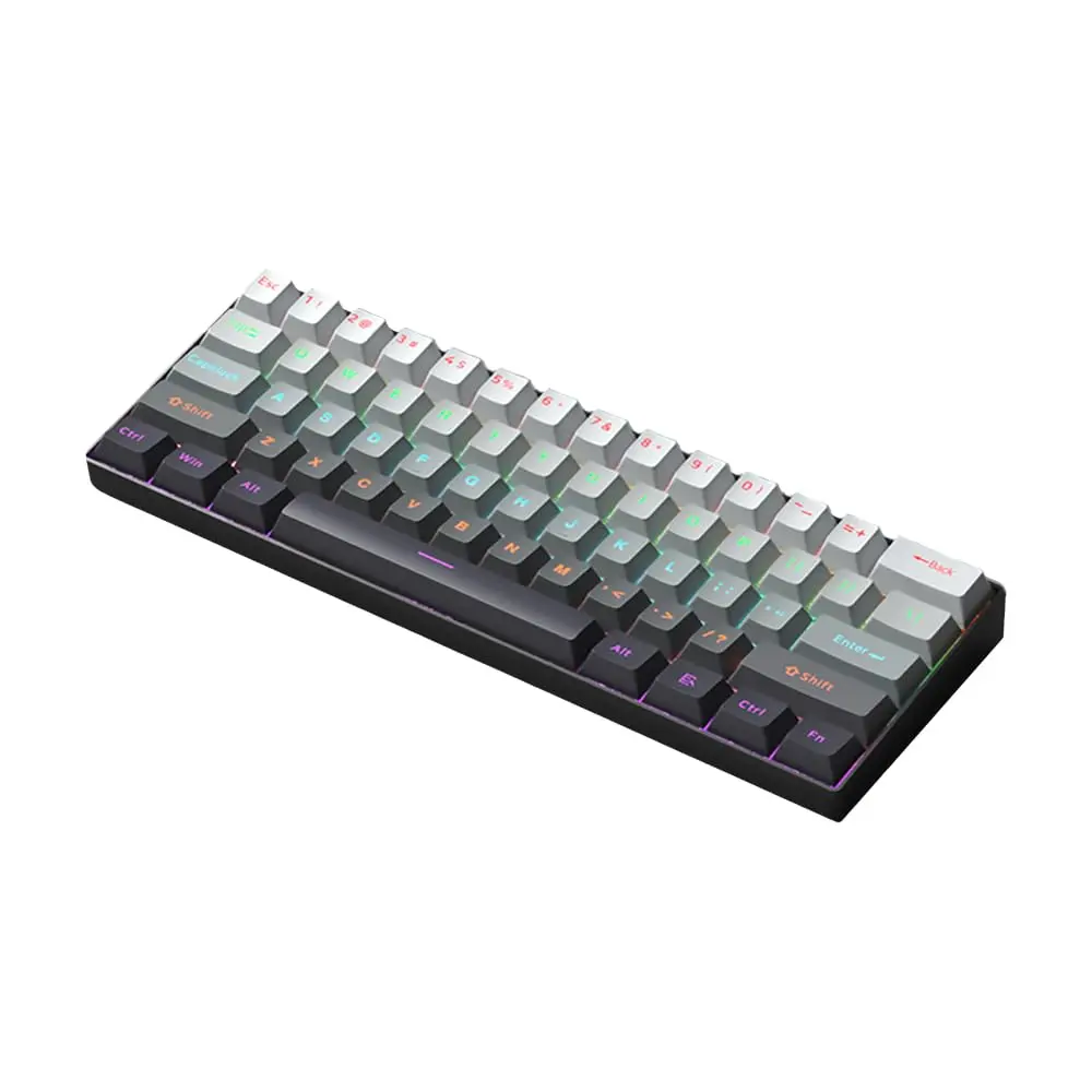 CTBTBESE 60% Wired Gaming Keyboard, RGB Backlit Mini Waterproof Small Ultra-Compact 61 Keys for PC/Mac Gamer, Typist, Travel, Easy to Carry on Business Trip