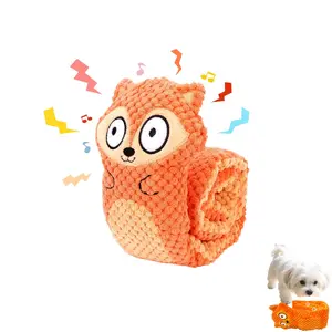 Dog Toy -Mental Stimulation & Puzzle Play Dog Toy Orange Design with Treat Dispensing Pockets for Interactive Fun and Engagement Velcro Secure Foldable