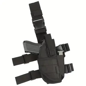 9mm Drop Access Thigh Holster with Leg Strap and Magazine Pouch Adjustable Right Hand Drop Leg Gun Holster with Magazine Pouch - Durable Nylon, Black - Suitable for Hunting and Fishing