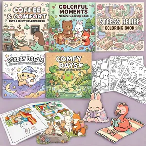 5PCS Coloring Book for Relaxation, Arts and Crafts Coloring Gifts for Women, 200 Simple and Cute Patterns Include Comfy & Dream & Relief & Colorful & Comfort