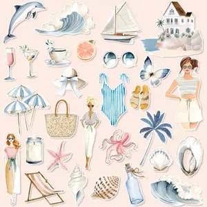 Beach Theme Stickers Set, Planner Stickers, Office Stickers, Friendship Love Gift Stickers, Party Stickers, DIY Stickers, Notebook Stickers
