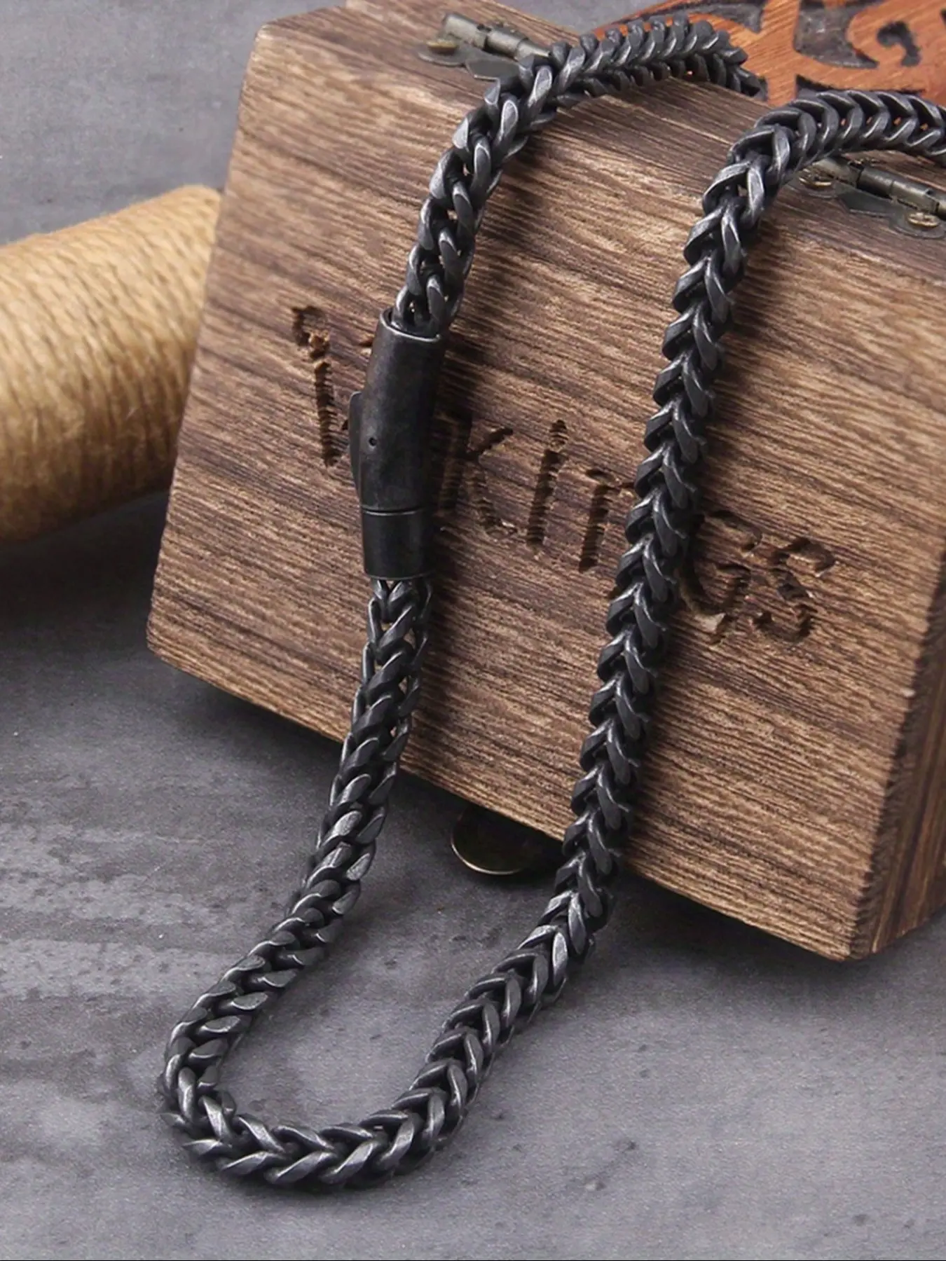 Viking Vintage Men's Necklace Stainless Steel Chain Trendy Hip Hop Women's Punk Rock Gothic Streetwear Statement Jewelry Motorcycle Link Design Party Accessory Gift Chain Necklaces Fashion Necklace