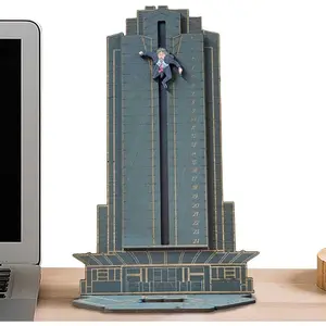 Desktop Wooden Christmas Countdown Calendar, Hans Gruber Dropped Nakatomi Plaza (blue)