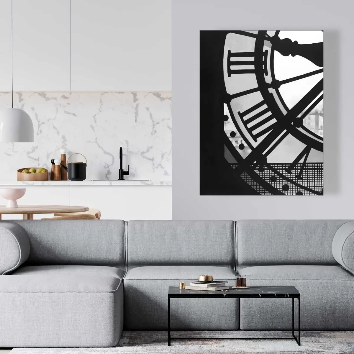 212 MAIN 36 x 48 in. Decorative Artistic Minimalist Clock - Orsay Museum Contemporary Art Graphic Canvas, Bedroom Home Decor