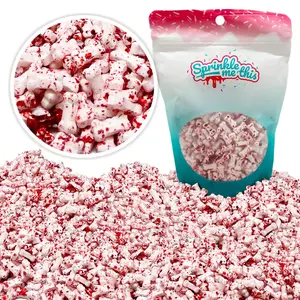 Bloody Bones Treat Toppers - White Candy Bone Shaped Sprinkles with Red Splashes - Halloween Themed Sprinkles for Holiday Desserts and Snacks