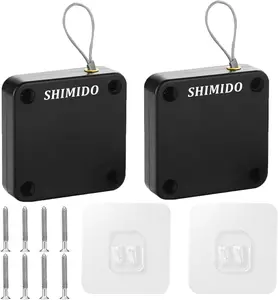 [HOT DEAL] 2 Pack Black Self-Closing Smart Automatic Door Closer for Screen, Storm, and Sliding Doors with Steel Drawstring,Automatic door closer