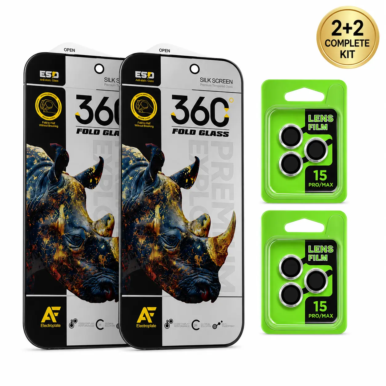 4-Piece Privacy Screen & Camera Lens Protector Kit for iPhone 17/16/15/14/13 Series – 2 Privacy Glass + 2 Lens Protector Packs, 28° Anti-Spy, 0.33mm High-Alumina 3H Tempered Glass, Anti-Static Adhesive, Easy Fold Installation