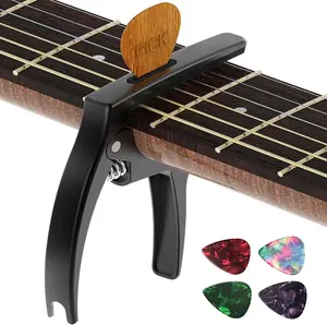 "LAST CHANCE" Guitar Capo,TANMUS 3in1 Zinc Metal Capo for Acoustic and Electric Guitars (with Pick Holder and 4Picks),Ukulele,Mandolin,Banjo,Guitar Accessories