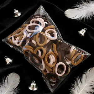 50PCS Seamless Cotton Hair Bands - No Crease Thick Hair Ties for Strong Hold Ponytail Holders