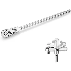 1/4 Inch Drive Ultra-Long Flexible Head Ratchet Wrench, 11.5 Inch Steel Handle with Chrome Plating, Quick Release Reversible Design, 72 Teeth