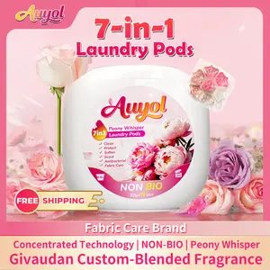 Spring Sale - Auyol 4th Gen Laundry Capsules 7 in 1, Peony Whisper Fragrance, Quick-Dissolving Formula, Non-Bio, Powerful Clean & All-Day Freshness