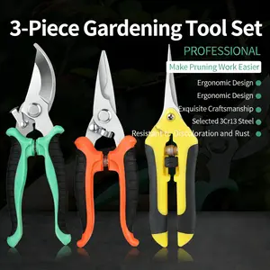 Pruning Shears Set, Sharp and Durable Stainless Steel Garden Scissors Tree Trimmer for Bonsai, Orchard, and Landscape Use