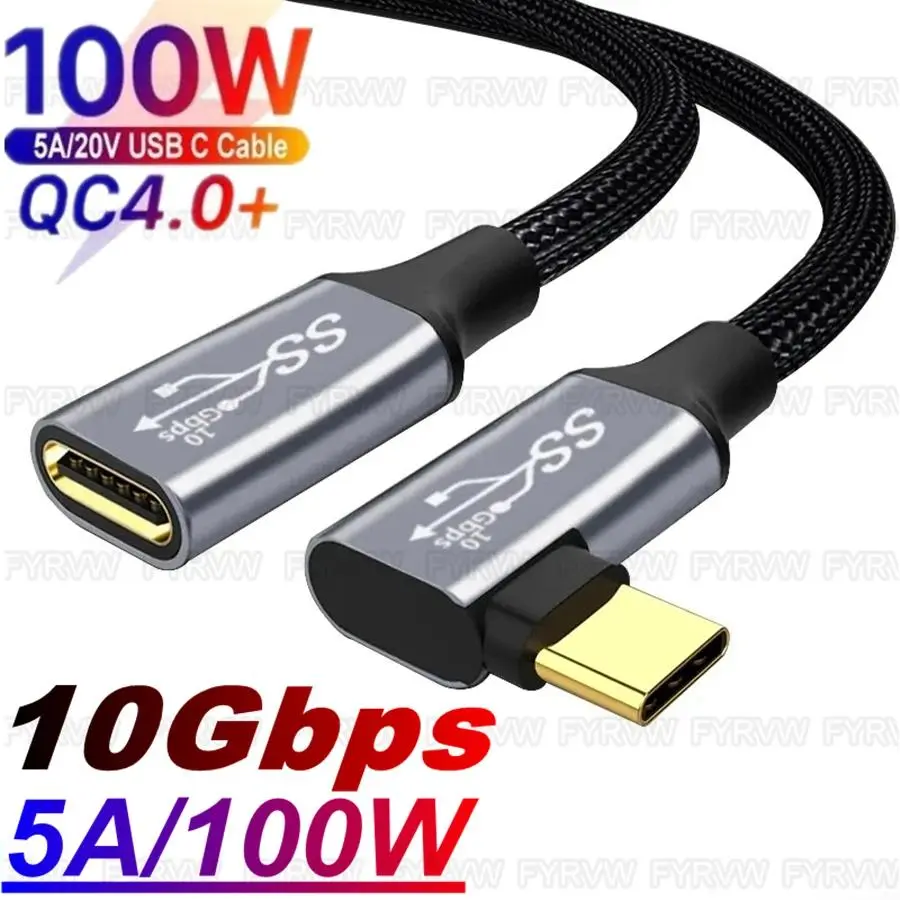 USB3.2 Extend Cable 10Gbps Extension Cable  PD100W Male to Female Type C Extender Cord Thunderbolt3 for Nintendo Switch MacBook