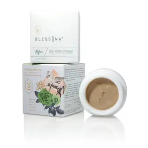 Blissoma Refine Clay Renewal Treatment - Creamy Rhassoul Clay Mask for Deep Cleansing Pores, Smoothing Skin, Calming Acne Breakouts, and Balancing for All Ages