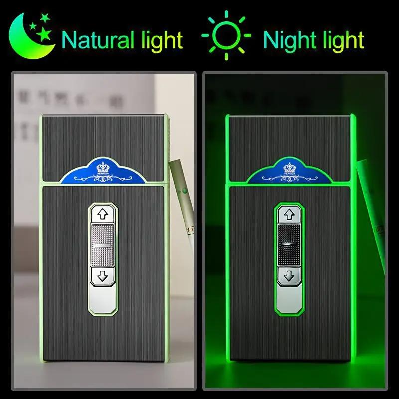 Creative Luminous Storage Case Lighter (1-Pack) — Features a Built-in USB-Rechargeable Flameless Lighter; Holds 20 Items; Moisture-Proof Storage Case; Suitable for Men and Women; An Ideal Gift Choice.