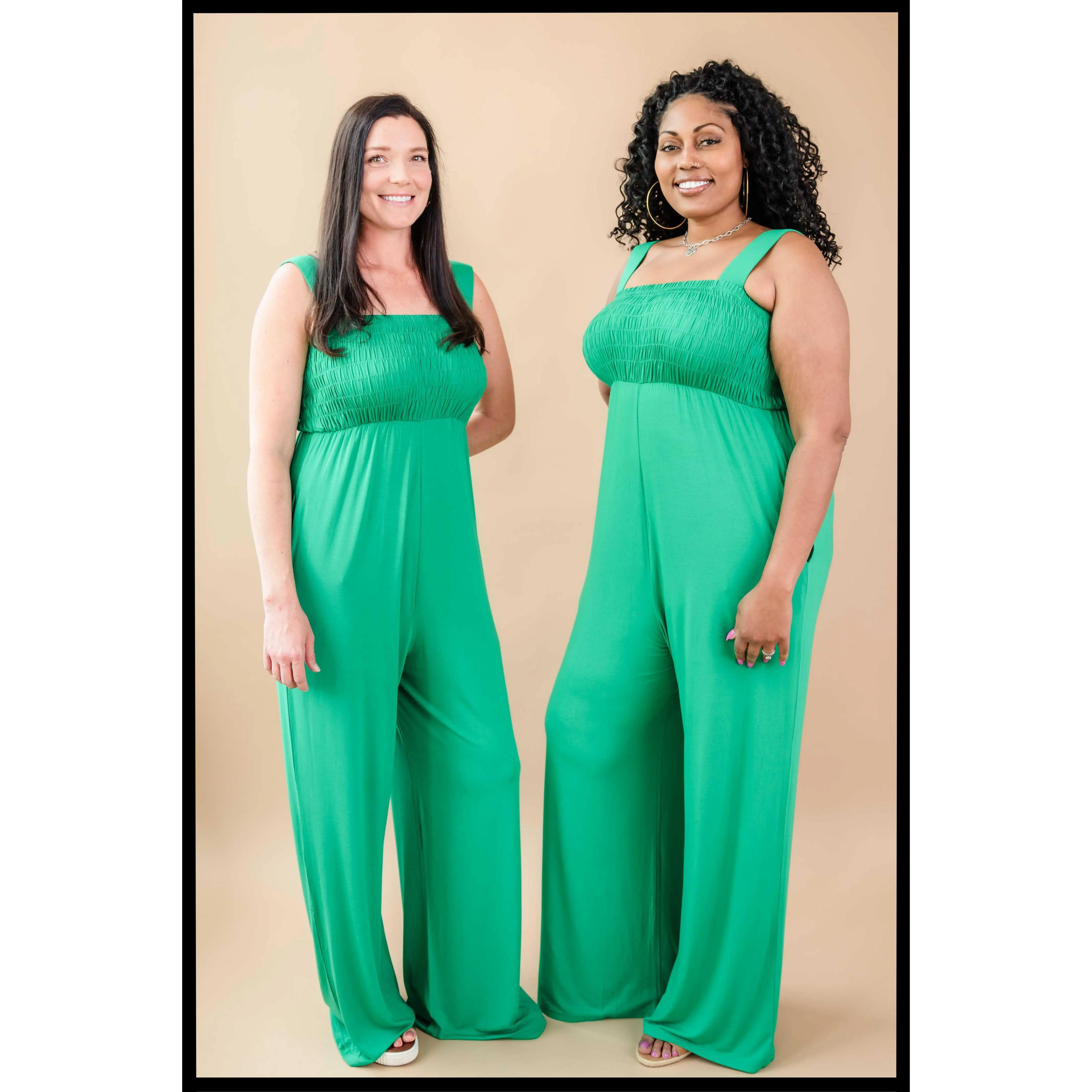 Tall Mallory Smocked Jumpsuit | Green Tall Mallory Smocked Jumpsuit | Green
