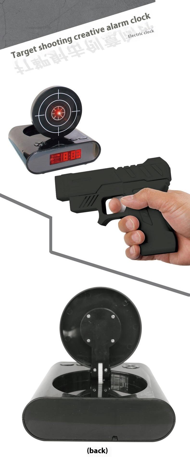 Battery Model Creative Novelty Shooting Toy Lazy Wake Up Alarm Clock