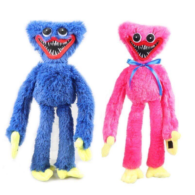Poppy Playtime Huggy Wuggy & Kissy Missy Plush Set Blue Pink Soft Stuffed Doll Horror Game Gift