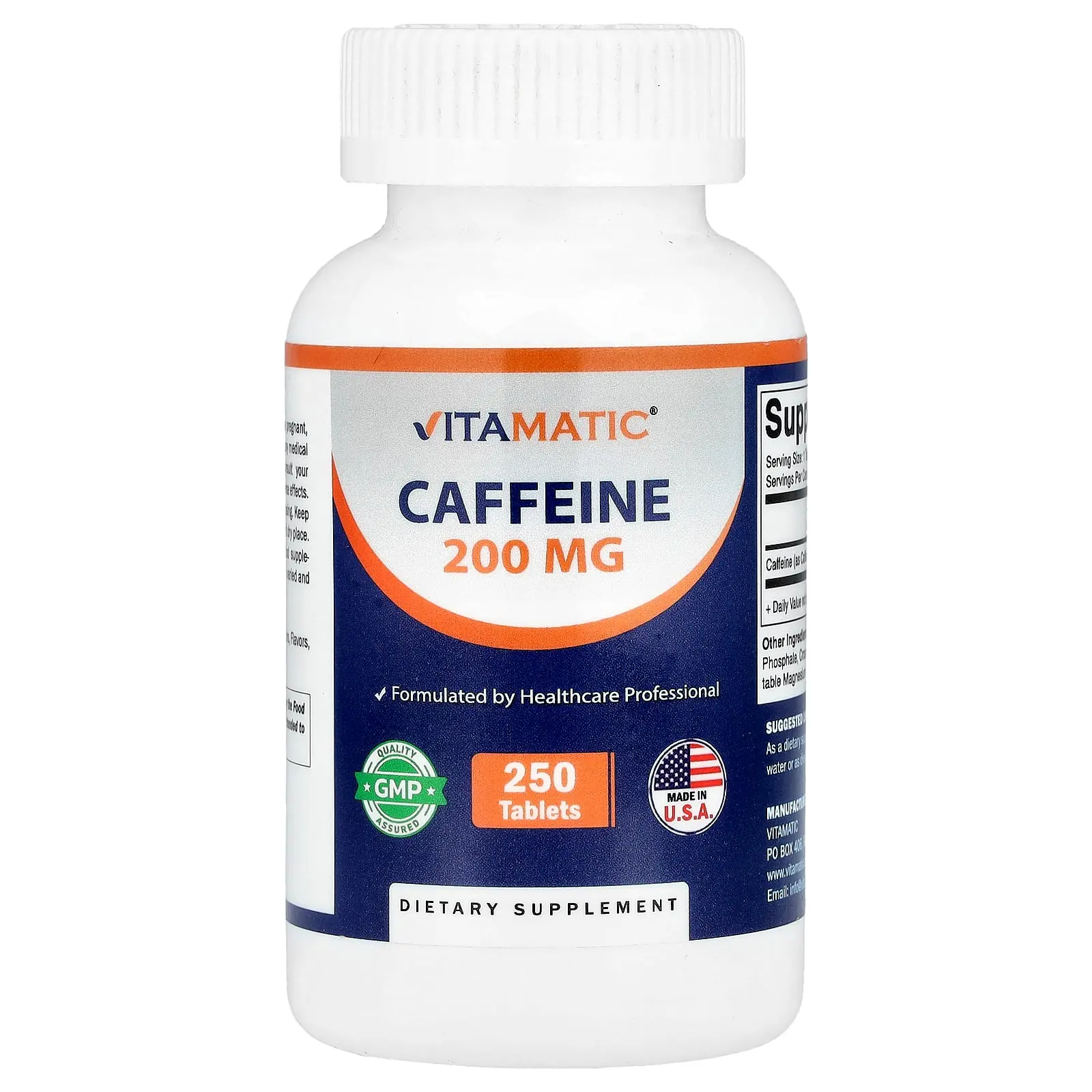 Vitamatic Caffeine, 200 mg, 250 Tablets