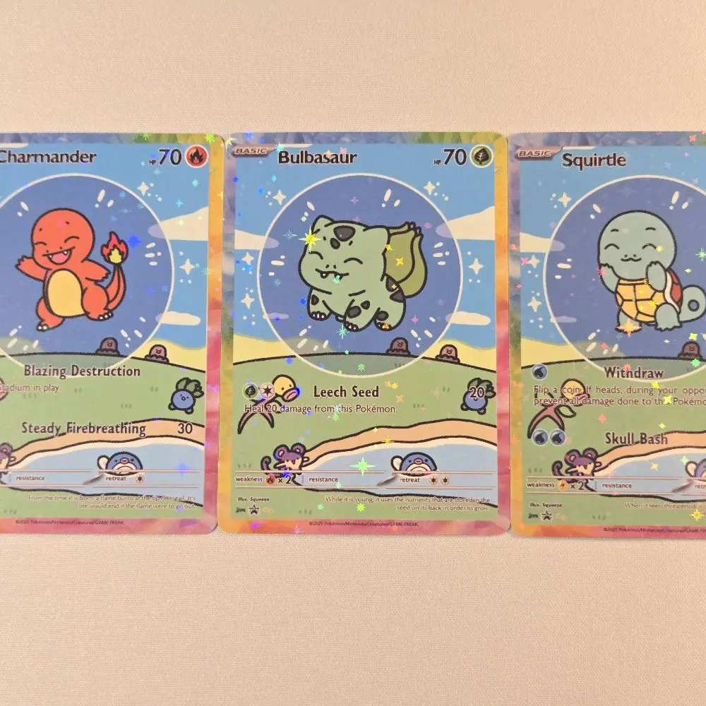 3 Pc Bubble Charmander, Squirtle, & Bulbasaur, Card Collectibles, Collectible Cards Set
