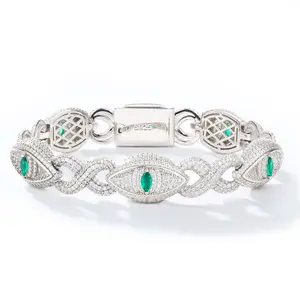 【#B346 GN】Infinite Evil Bracelet UCCIYO Sparkling Synthetic Moissanite Chain Bracelet S925 Sterling Silver