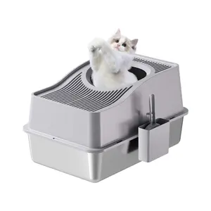 GARVEE Stainless Steel Cat Litter Box Housing - Odor-Free, Easy to Clean Cat Toilet Suitable for Kittens and Cats