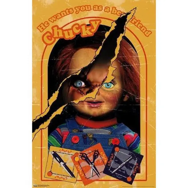 Chucky: Let's Be Friends - Box .Poster Decorations, Holiday Poster - Halloween Party Decorations. Moives Poster.Wall Decor.Poster Gift For Holiday, Halloween, Birthday, Christmas