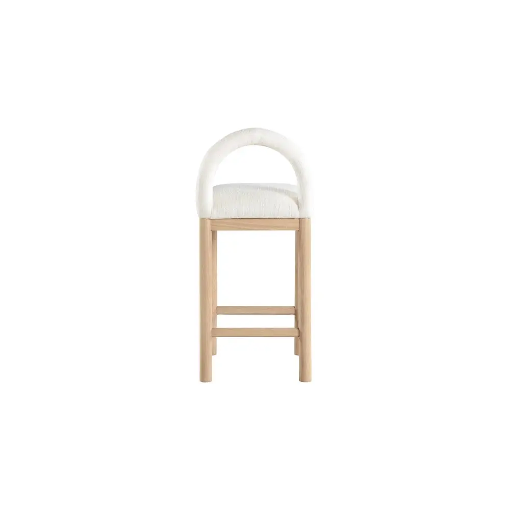 Conrad Cream Linen Fabric Textured Counter Stool - Textured Seat Indoor Furniture Chair