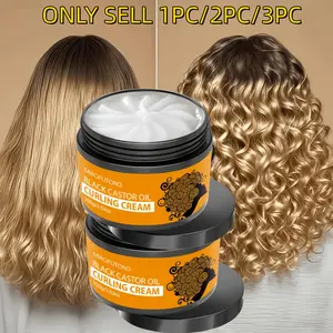 Black Castor Oil Curling Cream with Avocado Oil & Coconut Oil, Moisturizing Hair Gel for All Hairstyles, Anti - Frizz, Boosts Hair Elasticity, Unisex Use