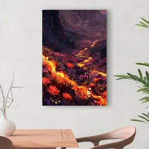 212 MAIN 24x36 in. Yellow Bloom & Eruption Artistic Wall Art Print - Artwork for Home Decoration, Room Decor, Art-Inspired Wall Arts, Colorful Wall Arts