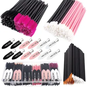 283 Pieces Makeup Tools Kit with Plastic Storage Organizer Box Hair Clips Eyeliner Brushes Mascara Wands Lipstick Applicators for Daily Use & Professional Makeup