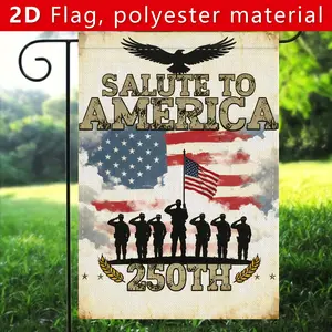1pc American 250th Anniversary Garden Flag 12x18 Inch, Durable Polyester Fabric Double-Sided Flat Banner, No Setup Required – Ready to Hang for Outdoor Yard Lawn Decoration, Semiquincentennial Celebration Party Backdrop