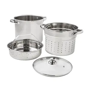 2539192837 - 4 Piece Stainless Steel 8 qt Cooker Multipot Set