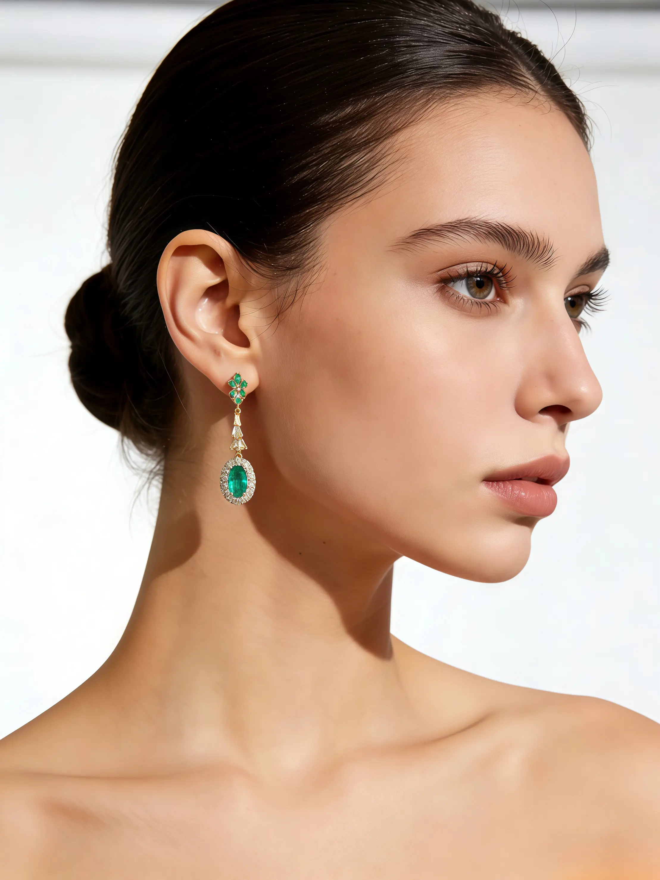 Vintage Zirconia Stud Earrings – Heavy Workmanship, Gentle Western Style, Light Luxury Courtly Elegance