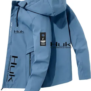 Logo men's fashionable jacket, zipper pocket, casual hooded design, polyester material, spring and autumn clothing, men's casual jacket, casual jacket