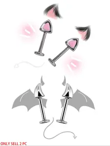 Cool Demon Cartilage Studs, Cute Cat Ear Earrings, Devil Ear Earrings, Pierced Jewelry, Earrings For Pierced Ears, Hypoallergenic Stainless Steel Material, All Seasons Accessory