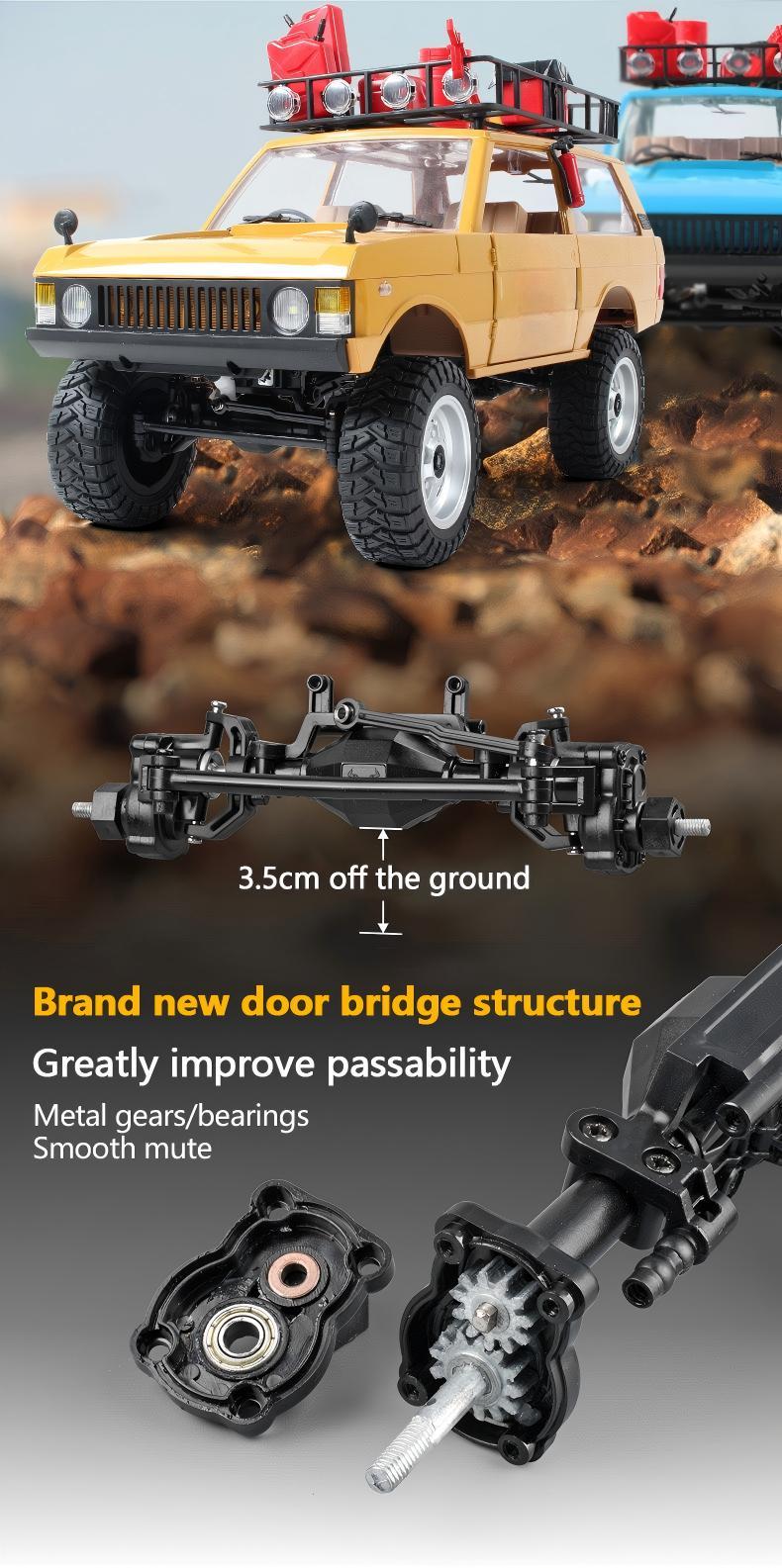 1/12 4WD Off-Road RC Crawler, MN-168 2.4GHz Remote Control Rock Crawler, Ready to Run RC Vehicle Toy for Kids
