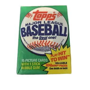 Topps 1981 Major League Baseball Wax Pack with Possible Henderson Raines Valenzuela Rookie Cards 15 Picture Cards Vintage Collectibility