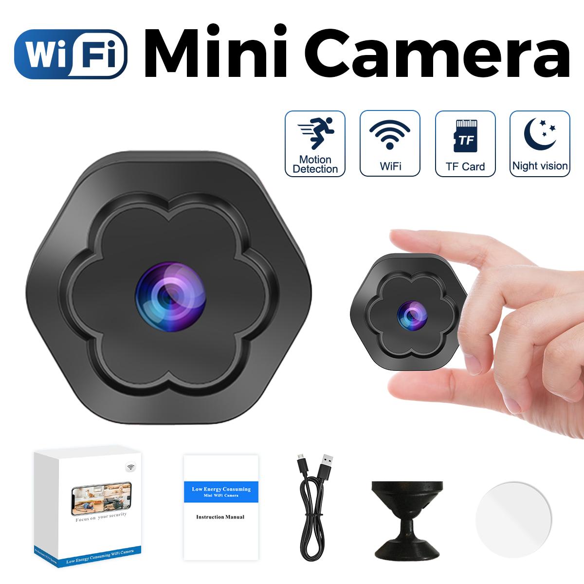 1080P Smart Mini Camera,  1000 mAh Battery Wireless Indoor Care Use F1 Black Cam Holiday Haul